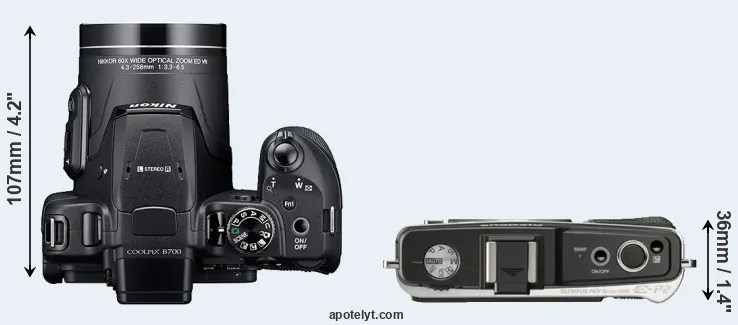 Compare B700 versus E-P2 top