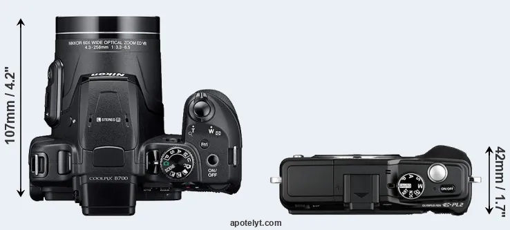 Compare B700 versus E-PL2 top