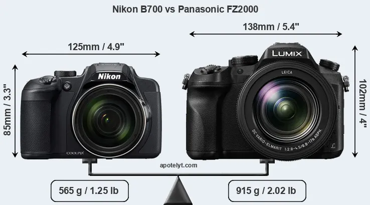 Size Nikon B700 vs Panasonic FZ2000