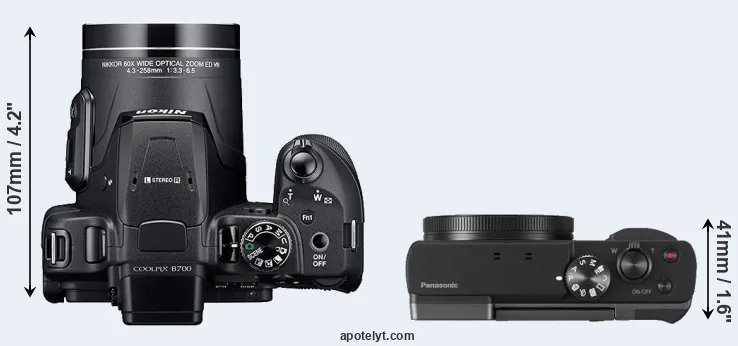 Compare B700 versus TZ90 top