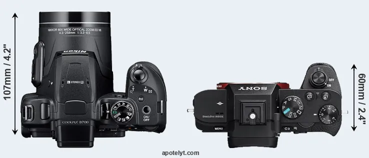 Compare B700 versus A7 II top