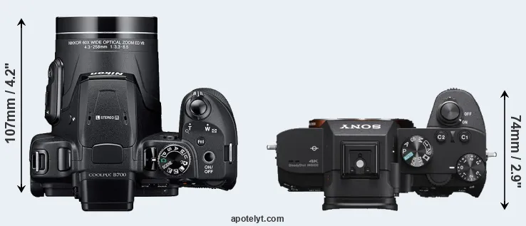 Compare B700 versus A7 III top
