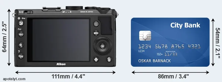 Coolpix A and credit card rear side