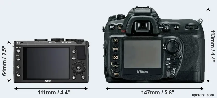 Comparison Coolpix A or D200 rear