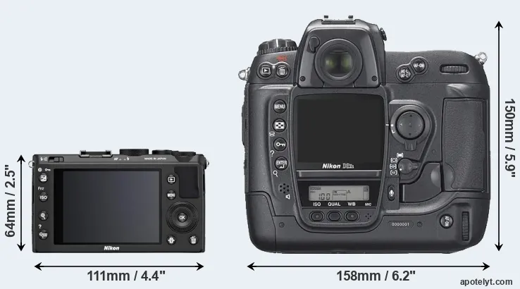 Comparison Coolpix A or D2Xs rear