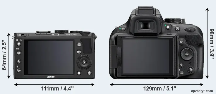 Comparison Coolpix A or D5200 rear