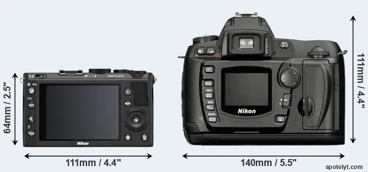 Comparison Coolpix A or D70 rear