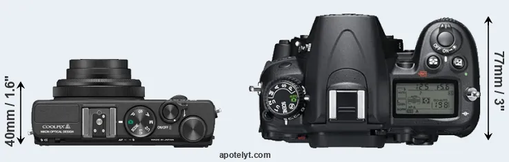 Compare Coolpix A versus D7000 top