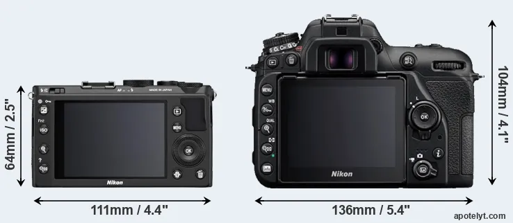 Comparison Coolpix A or D7500 rear
