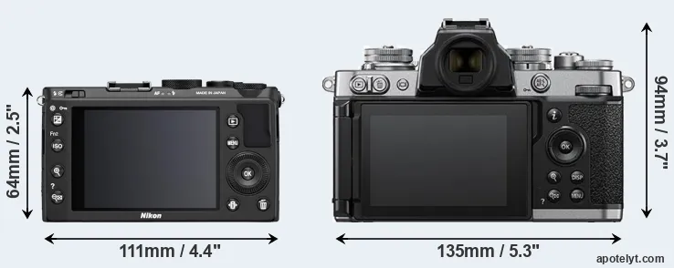 Comparison Coolpix A or Z fc rear