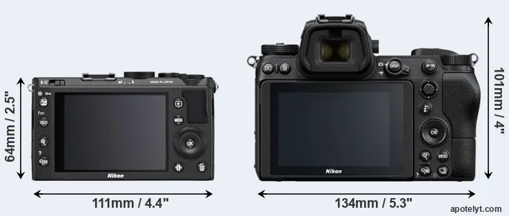 Comparison Coolpix A or Z6 rear