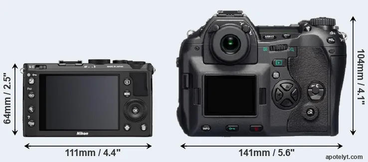 Comparison Coolpix A or E-1 rear
