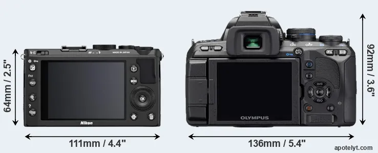 Comparison Coolpix A or E-510 rear