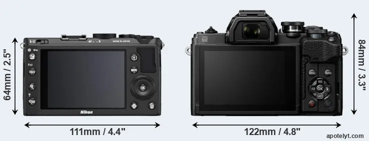 Comparison Coolpix A or E-M10 IV rear