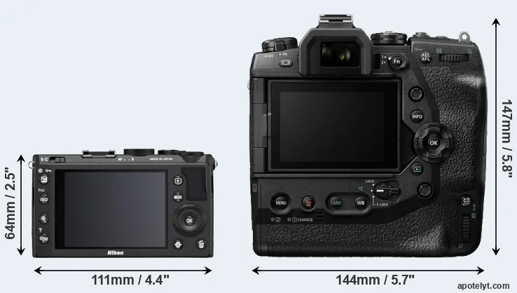 Comparison Coolpix A or E-M1X rear
