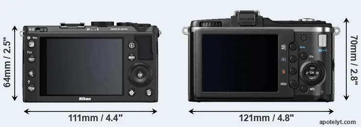 Comparison Coolpix A or E-P2 rear