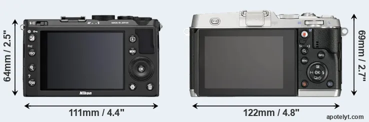 Comparison Coolpix A or E-P5 rear