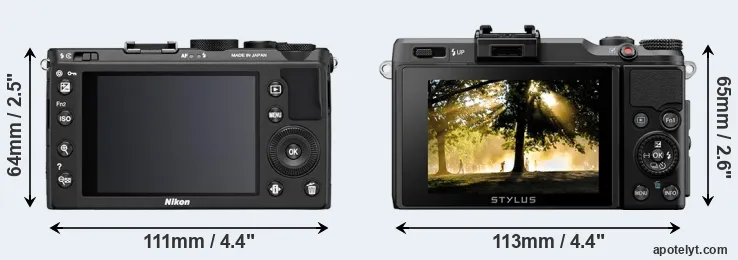 Comparison Coolpix A or XZ-2 rear