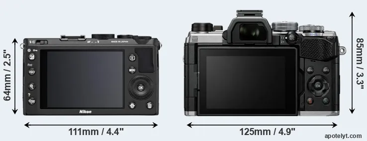 Comparison Coolpix A or OM-5 rear