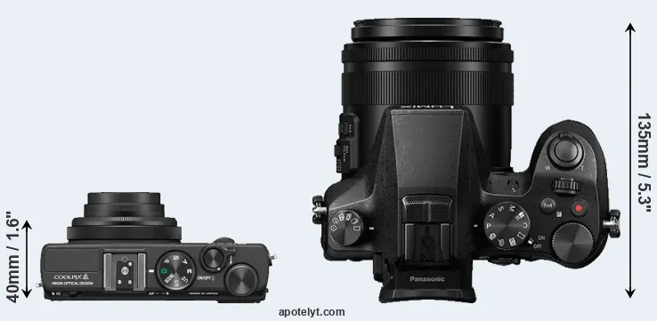 Compare Coolpix A versus FZ2500 top