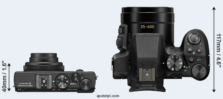 Compare Coolpix A versus FZ330 top