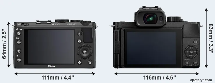 Comparison Coolpix A or G100 rear