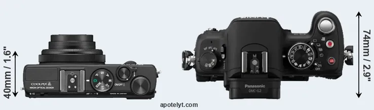 Compare Coolpix A versus G2 top