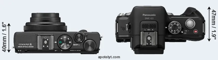 Compare Coolpix A versus G3 top