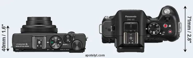 Compare Coolpix A versus G5 top