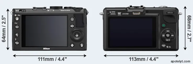 Comparison Coolpix A or GF2 rear