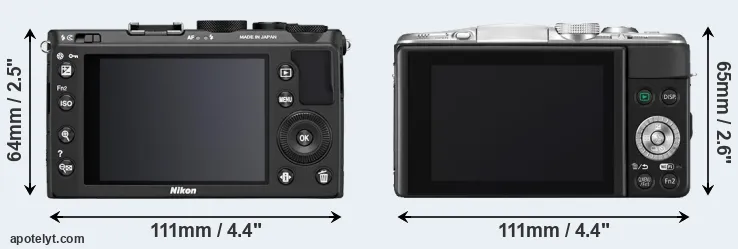 Comparison Coolpix A or GF6 rear