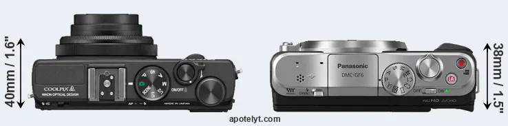 Compare Coolpix A versus GF6 top