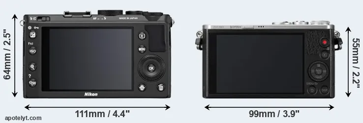 Comparison Coolpix A or GM1 rear