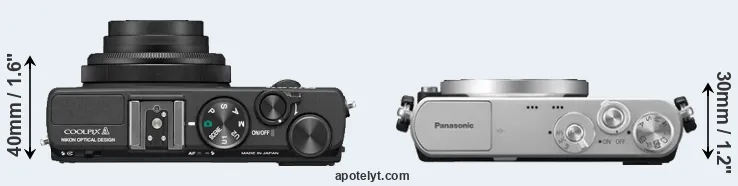 Compare Coolpix A versus GM1 top