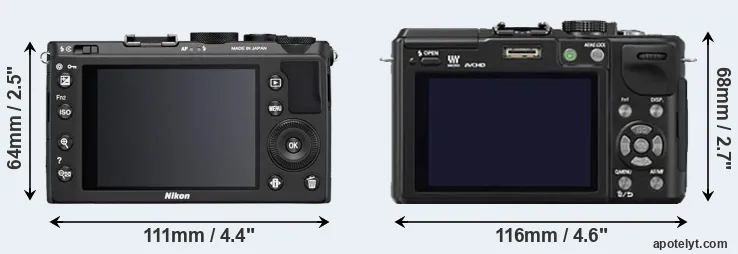 Comparison Coolpix A or GX1 rear