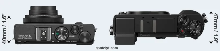 Compare Coolpix A versus GX9 top
