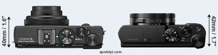Compare Coolpix A versus LX15 top