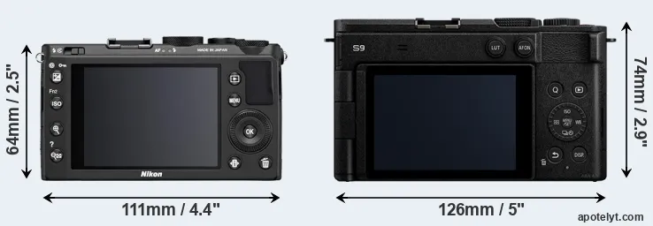 Comparison Coolpix A or S9 rear