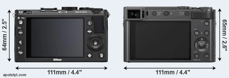 Comparison Coolpix A or TZ200 rear