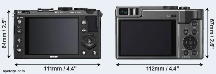 Comparison Coolpix A or ZS70 rear