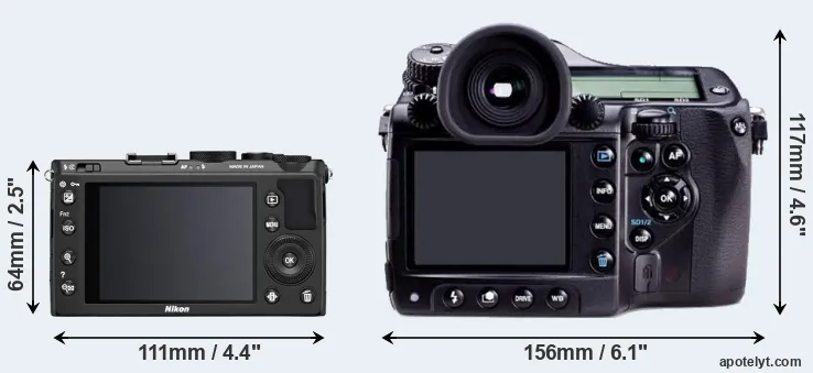 Comparison Coolpix A or 645D rear