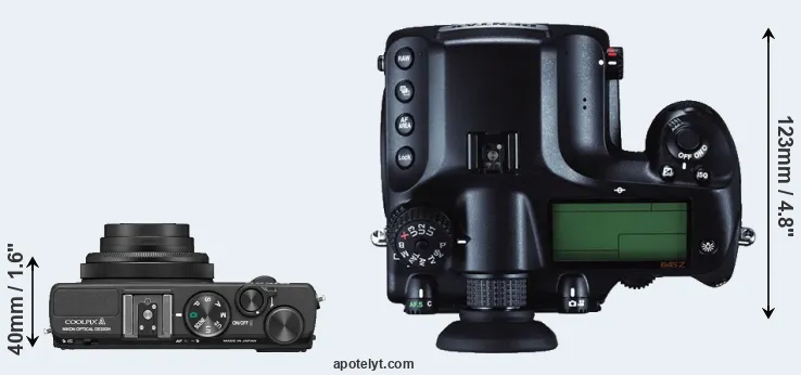 Compare Coolpix A versus 645Z top
