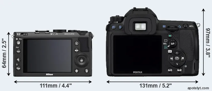 Comparison Coolpix A or K-5 rear