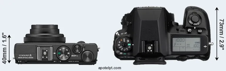 Compare Coolpix A versus K-5 top
