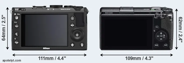 Comparison Coolpix A or GR IIIx rear
