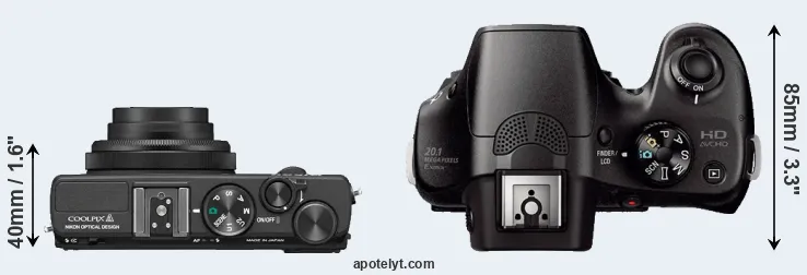Compare Coolpix A versus A3000 top