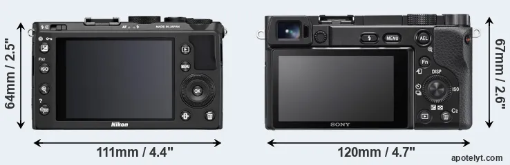 Comparison Coolpix A or A6100 rear