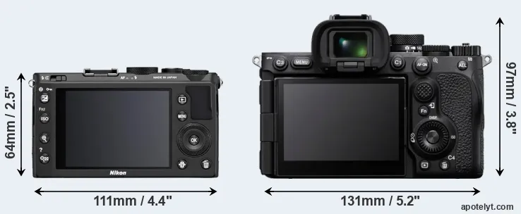 Comparison Coolpix A or A7R V rear