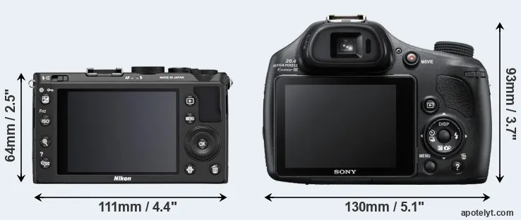 Comparison Coolpix A or HX400V rear