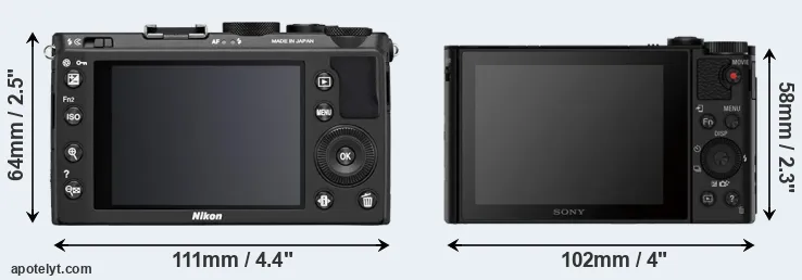 Comparison Coolpix A or HX80 rear